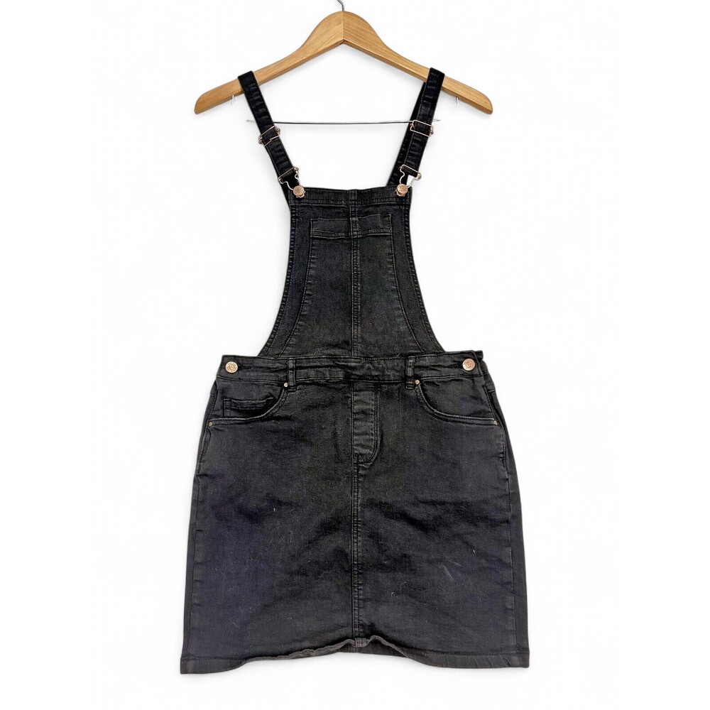 Pacsun Black Denim Overall Dress Pinafore Size S